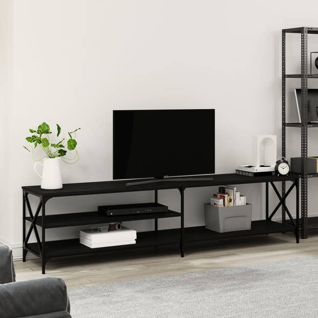 The Living Store TV-meubel - zwart - 200 x 40 x 50 cm - trendy ontwerp