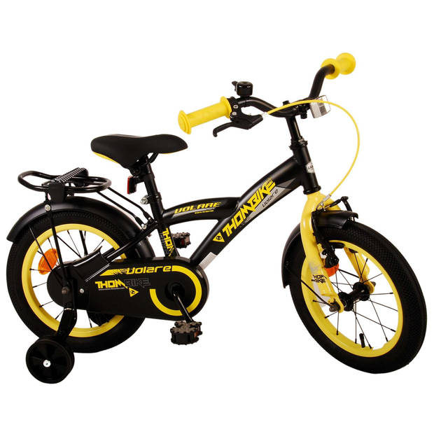 Volare Jongensfiets Thombike 14 Inch 22,5 cm Jongens Terugtraprem Zwart/Geel