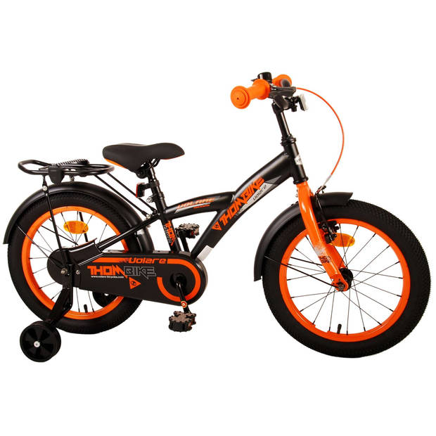 Volare Jongensfiets Thombike 16 Inch 23 cm Jongens Terugtraprem Zwart/Oranje