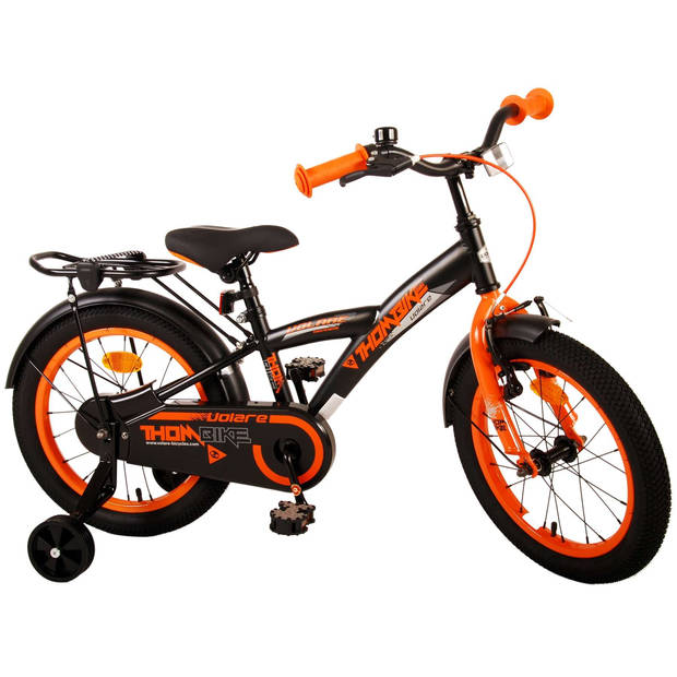 Volare Jongensfiets Thombike 16 Inch 23 cm Jongens Terugtraprem Zwart/Oranje