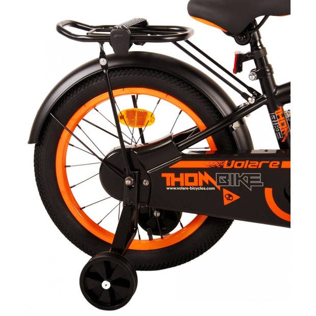 Volare Jongensfiets Thombike 16 Inch 23 cm Jongens Terugtraprem Zwart/Oranje