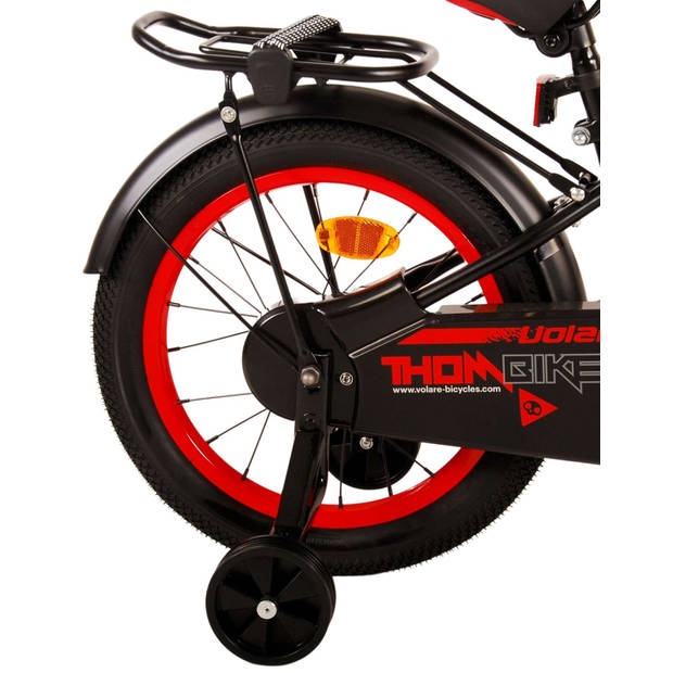 Volare Jongensfiets Thombike 16 Inch 23 cm Jongens Terugtraprem Zwart/Rood