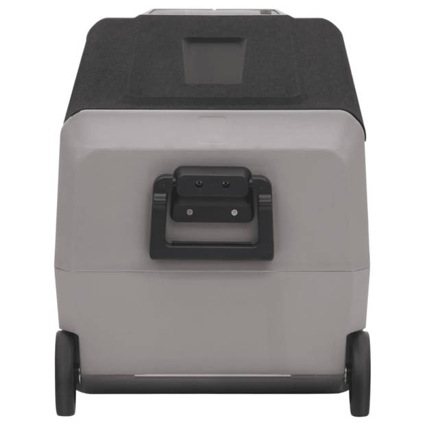 vidaXL Koelbox met wielen en adapter 50 L PP en PE zwart en grijs
