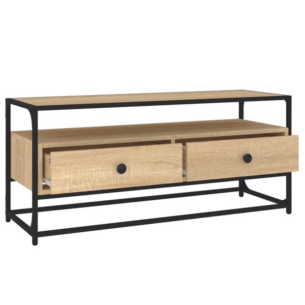 vidaXL Tv-meubel 100x35x45 cm bewerkt hout sonoma eikenkleurig