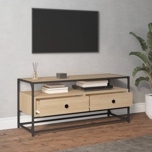 The Living Store Tv-meubel - - Meubels - 100 x 35 x 45 cm - Sonoma Eiken