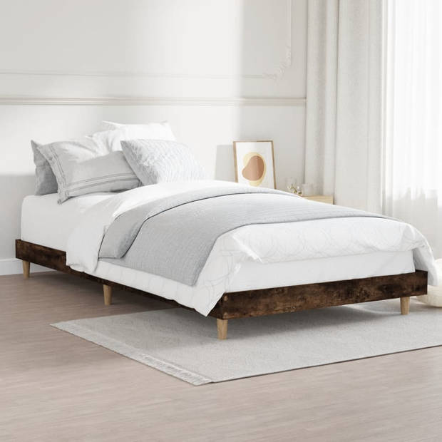 vidaXL Bedframe zonder matras hout gerookt eikenkleurig 90x200 cm