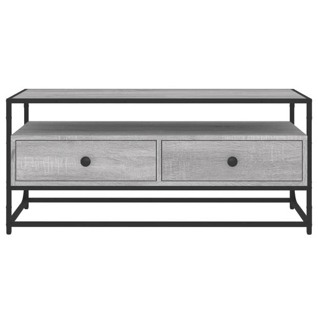 The Living Store Tv-meubel Grijs Sonoma Eiken - 100 x 35 x 45 cm - Trendy ontwerp en veel opbergruimte