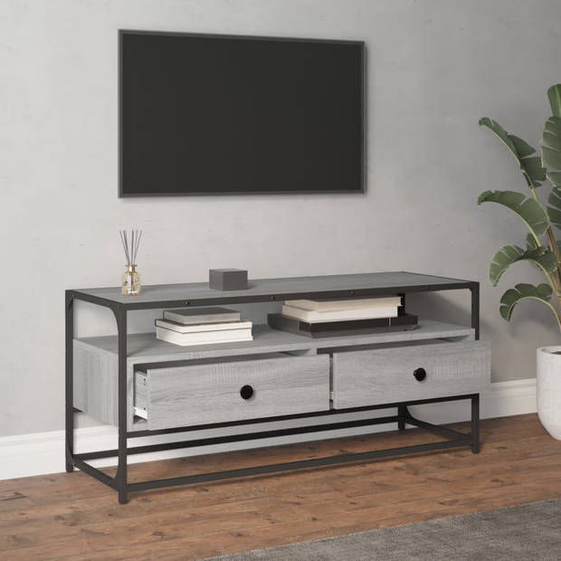 vidaXL Tv-meubel 100x35x45 cm bewerkt hout grijs sonoma eikenkleurig