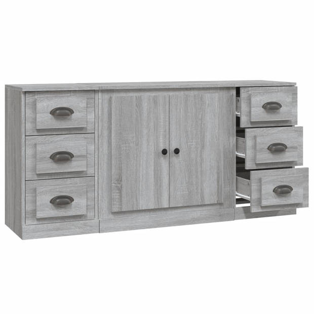 The Living Store Dressoir Classic Grey Sonoma Eiken - 142x35.5x67.5 cm