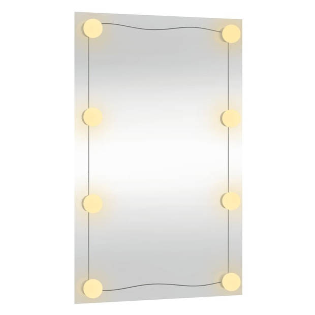 vidaXL Wandspiegel met LED's rechthoekig 40x60 cm glas