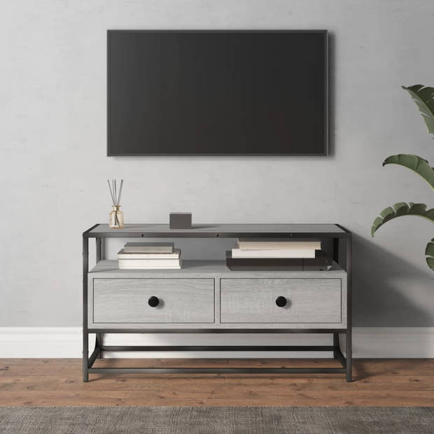 The Living Store Tv-meubel - Grijs sonoma eiken - 80 x 35 x 45 cm - Trendy en praktisch - Duurzaam materiaal