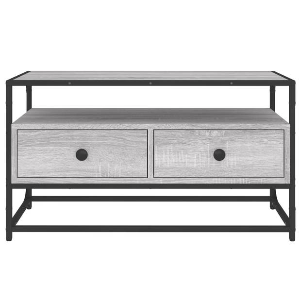 The Living Store Tv-meubel - Grijs sonoma eiken - 80 x 35 x 45 cm - Trendy en praktisch - Duurzaam materiaal