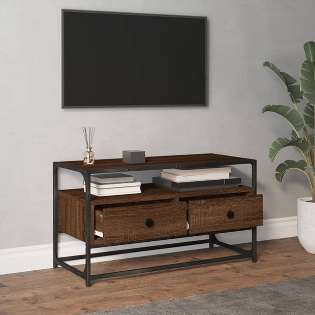 The Living Store TV-meubel XY - TV-meubel - 80 x 35 x 45 cm - Bruineiken
