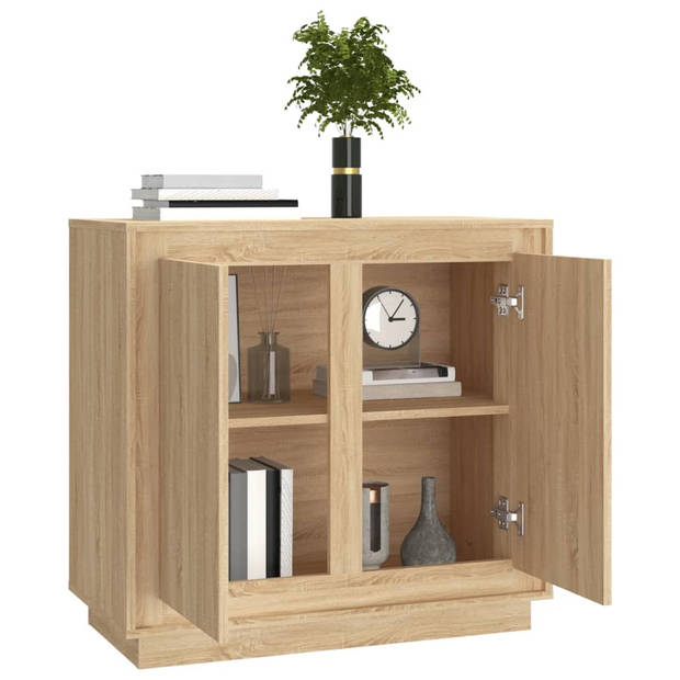 The Living Store Dressoir Classic - Bewerkt hout - 80 x 34 x 75 cm - Sonoma eiken