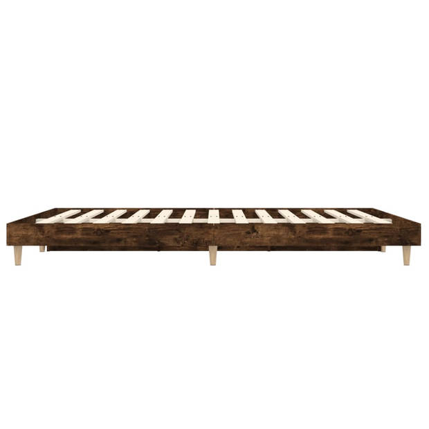 vidaXL Bedframe zonder matras hout gerookt eikenkleurig 140x190 cm