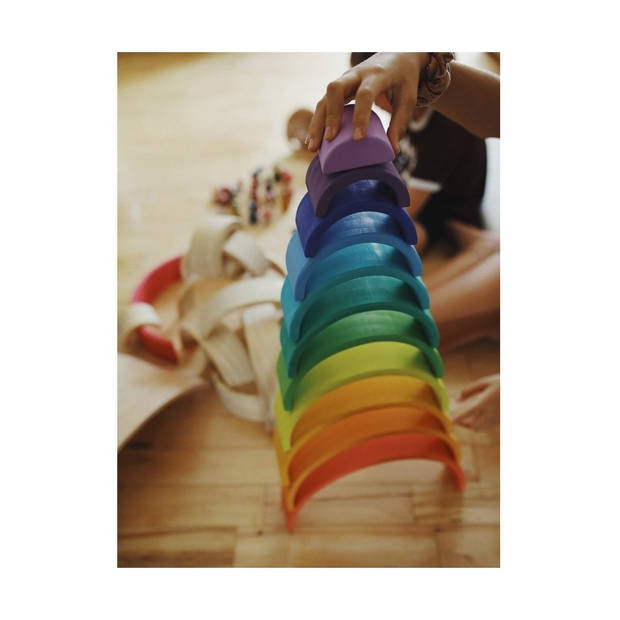 Kinderfeets houten speelgoed regenboog groot - Meerkleurig