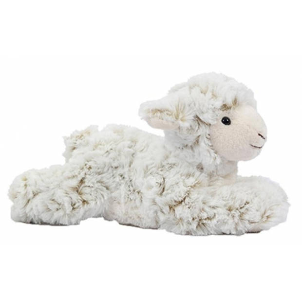 Pluche knuffel lammetje/schaap 22 cm met A5-size Happy Birthday wenskaart - Knuffel boederijdieren