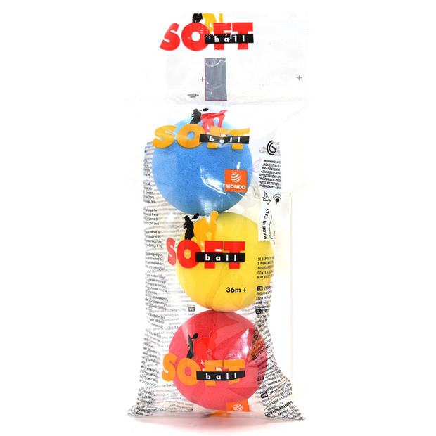 Soft foam ballen - set van 3x stuks - gekleurd - 6.5 cm - speelgoed - Tennisballen