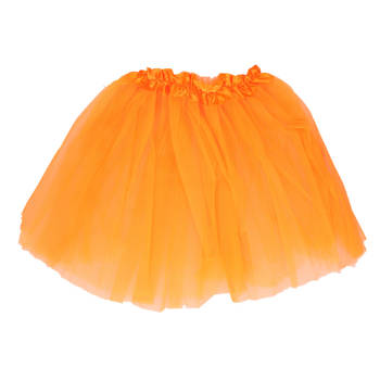 Supporters verkleed rokje tutu oranje voor dames one size - Verkleedattributen