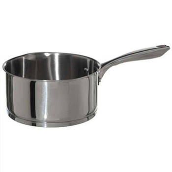 Steelpan/sauspan - Alle kookplaten geschikt - zilver - dia 20 cm - rvs - Steelpannen