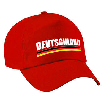 Duitsland/deutschland landen pet/baseball cap rood volwassenen - Verkleedhoofddeksels
