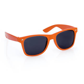 Hippe party zonnebril oranje volwassenen - Verkleedbrillen