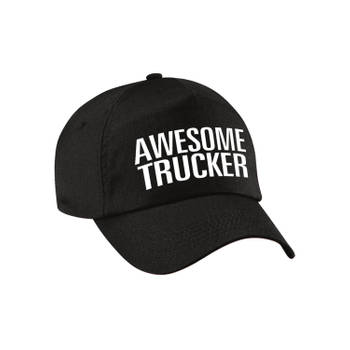 Awesome trucker pet / cap zwart voor volwassenen - Geweldige vrachtwagenchauffeur cadeau - Verkleedhoofddeksels