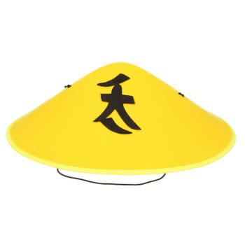 Chinese Aziatische hoed geel verkleed accessoire - Verkleedhoofddeksels
