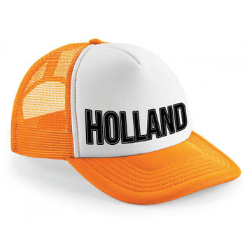 Holland zwarte letters supporter snapback cap/ truckers petje Koningsdag en EK / WK fans - Verkleedhoofddeksels