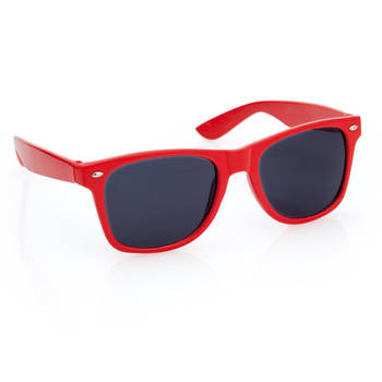 Hippe party zonnebril rood volwassenen - Verkleedbrillen