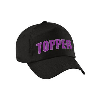 Topper fan / supporter pet/cap zwart volwassenen - Verkleedhoofddeksels
