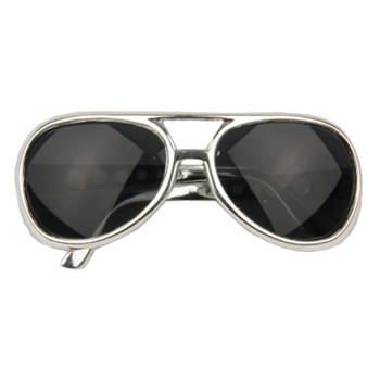 Elvis model verkleed zonnebril zilver - Verkleedbrillen