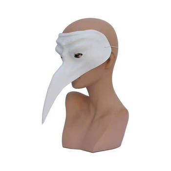Wit plastic Venetiaans snavelmasker - Verkleedmaskers