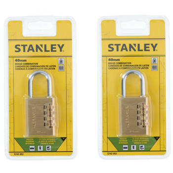 Stanley Hangslot/4-cijferslot - 2x stuks - 40 mm - 9 x 19 cm - Hangsloten