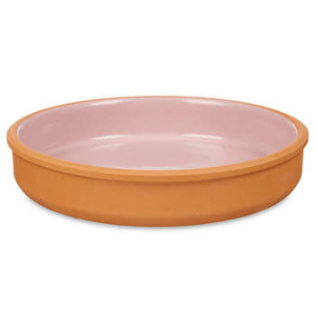 Tapas/hapjes serveren/oven schaal terracotta/roze 23 x 4 cm - Snack en tapasschalen