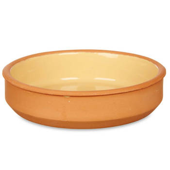 Set 4x tapas/creme brulee serveer schaaltjes terracotta/geel 16x4 cm - Snack en tapasschalen