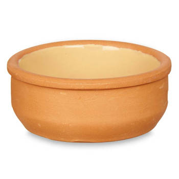 Set 6x tapas/creme brulee serveer schaaltjes terracotta/geel 8x4 cm - Snack en tapasschalen