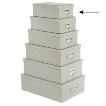 5Five Opbergdoos/box - 2x - lichtgrijs - L28 x B19.5 x H11 cm - Stevig karton - Greybox - Opbergbox