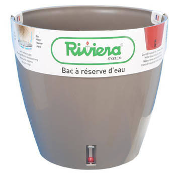 RIVIERA Eva Nieuwe ronde plastic pot - Ø 46 cm - 49 L - Taupe