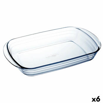 Ovenschaal Ô Cuisine Rechthoekig 40,3 x 26,3 x 7,3 cm Transparant Glas (6 Stuks)