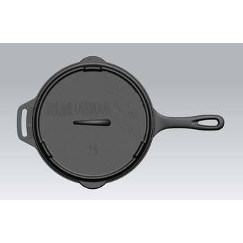 Valhal - Skillet Gietijzer Deksel ø 25 cm met Grillpatroon - Gietijzer - Zwart