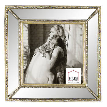 HAES DECO - Fotolijst 10x10 Goudkleurig, formaat 15x2x15 cm - Loving Chic