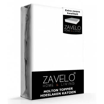 Zavelo Molton Waterdicht PU Topper Hoeslaken (100% Katoen)-Lits-jumeaux (160x210 cm)