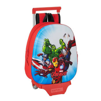 3D-schoolrugzak met Wielen 705 The Avengers Rood