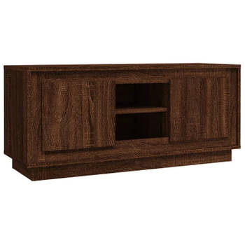 vidaXL Tv-meubel 102x35x45 cm bewerkt hout bruin eikenkleur