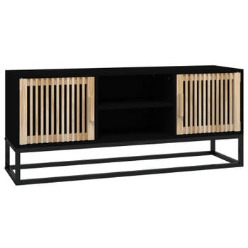 vidaXL Tv-meubel 105x30x45 cm bewerkt hout en ijzer zwart