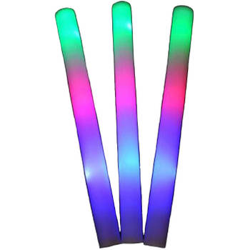 Led foam stick/lichtstaaf 4x stuks multi colour 45 cm - Verkleedattributen