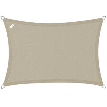 Buitenkado schaduwdoek rechthoek 2,5x4 m - HDPE/RVS - taupe - incl. bevestigingsset