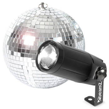 Discobal met verlichting - BeamZ discobol 20cm met LED pinspot - Discobal kinderen