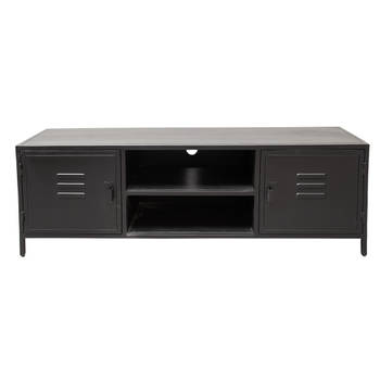 Clayre & Eef TV kast 150x40x50 cm Zwart Ijzer TV meubel Zwart TV meubel